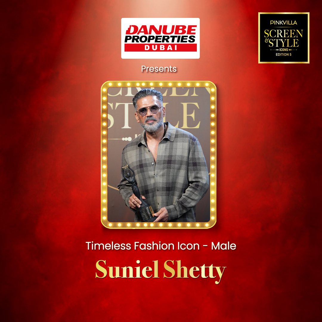 GreenZ by Danube Properties Presents Timeless Fashion Icon - Male never ages! 😎 Congrats <a href="/SunielVShetty/">Suniel Shetty</a> for winning at the Pinkvilla Screen &amp; Style Icons Awards! 🏆

<a href="/danubeprop/">Danube Properties</a> - PRESENTING SPONSOR
#SeemaSingh - POWERED BY
#DirectorSpecialElaichi - SUCCESS PARTNER