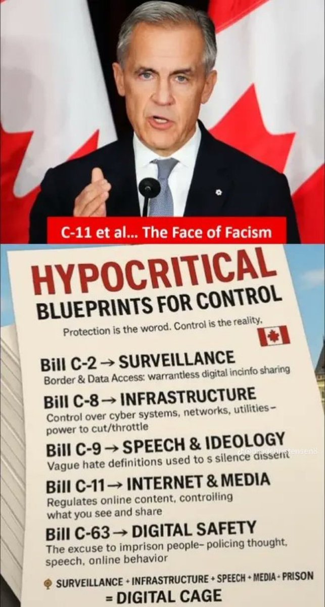 KJ22387886's tweet image. Very well said!

I think the biggest issue right now is the government’s frenetic attempt to shove censorship down our throats. If they succeed Canada will become a totalitarian state.

Looks like C-9 will be implemented. C-22 may be the worst of the bunch.