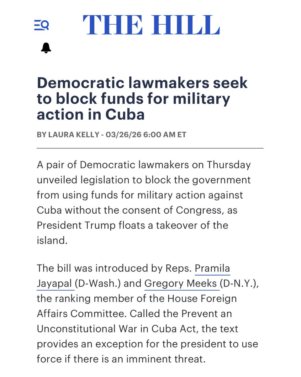 HouseForeign's tweet photo. RM @RepGregoryMeeks: Cuba is not for Donald Trump to take, and today we stand firm against the illegal use of the U.S. military to pursue turning Cuba into another playground for Trump’s chaotic adventurism. Such a reckless course would risk American lives, cost taxpayers billions and, in all likelihood, leave the underlying political and economic conditions unchanged.

The United States cannot bomb Cuba out of economic collapse or political repression—lasting change must come through empowering the Cuban people, not doubling down on a failed approach that disproportionately harms them.