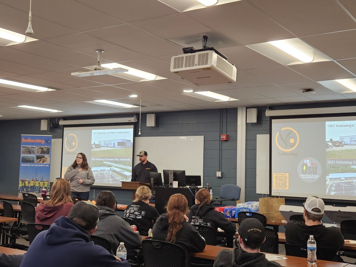 ForrestLang78's tweet photo. Thank you to @Kokosing1951 for speaking to our @CFAES_OSU students @OhioStateATI last night. We learned about available opportunities &amp; the plethora of projects that this company engages in! The new bridge project in Cincy will be very cool to watch in coming years!
#ATI #CFAES https://t.co/N8L5Vd6mnl