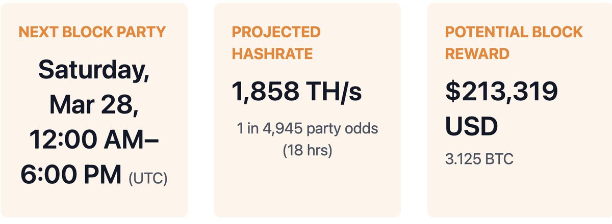 Rigly - bitcoin mining block party tweet media