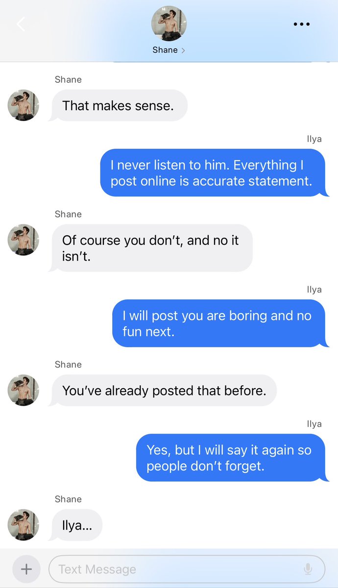 RCrock_'s tweet photo. When Ilya ask to do something and Shane says no… https://t.co/d0IpQMrnbb