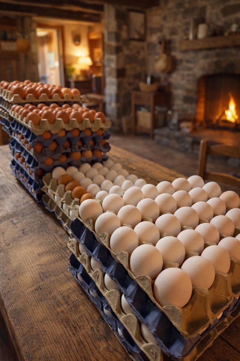 TransylvaniaSaC's tweet image. The first lot of fresh eggs has just arrived 🥚✨  
Straight from the farm, with rich yellow yolks and full of natural goodness 🌿  

Perfect to be transformed into something colourful and delicious this Easter 🌸🐣  
Stay tuned for what we create next!  

#FreshEggs #FarmToTable
