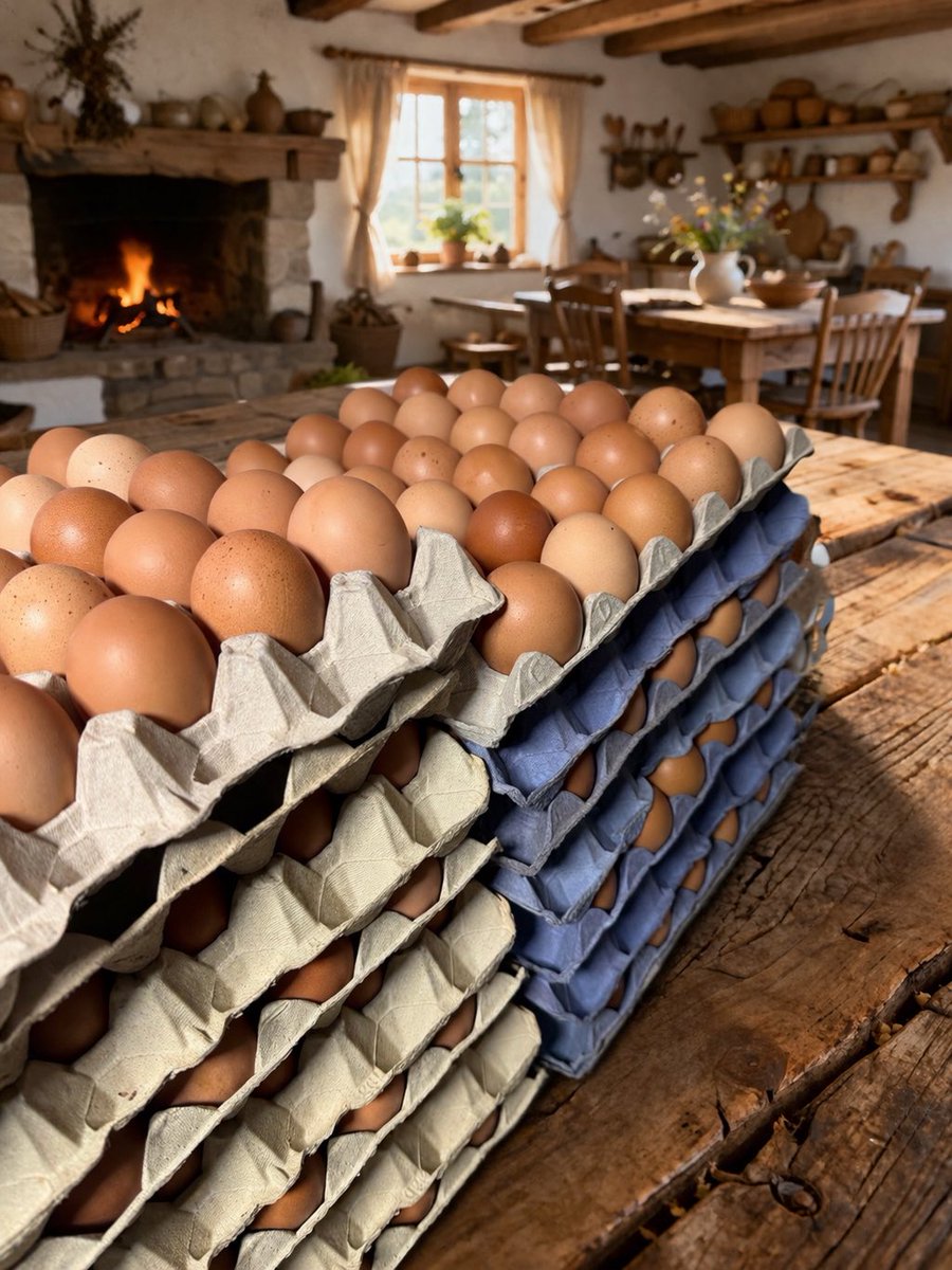 TransylvaniaSaC's tweet image. The first lot of fresh eggs has just arrived 🥚✨  
Straight from the farm, with rich yellow yolks and full of natural goodness 🌿  

Perfect to be transformed into something colourful and delicious this Easter 🌸🐣  
Stay tuned for what we create next!  

#FreshEggs #FarmToTable