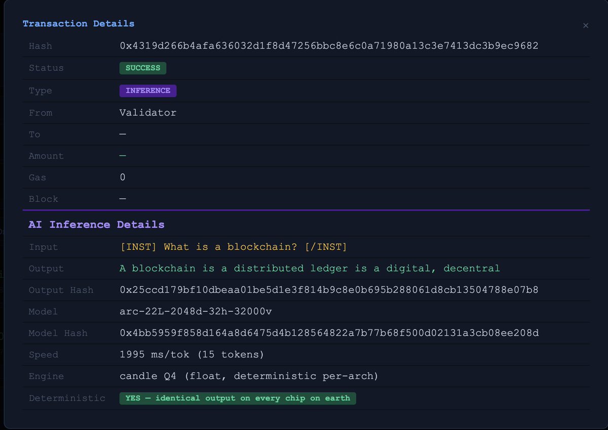 Live AI inference, on chain, world first

Arc.ai