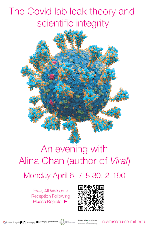 MITCDP's tweet photo. Our next event is on April 6, with @Ayjchan, author (with
@mattwridley) of Viral: The Search for the Origin of Covid-19, and recently at the Broad Institute of MIT and Harvard. https://t.co/5Uz5KSEPVH