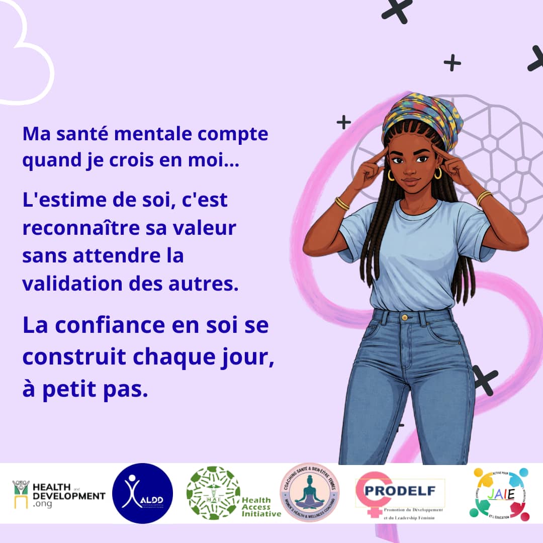 𝗠𝗮 𝘀𝗮𝗻𝘁𝗲́ 𝗺𝗲𝗻𝘁𝗮𝗹𝗲 𝗰𝗼𝗺𝗽𝘁𝗲 𝗾𝘂𝗮𝗻𝗱 𝗷𝗲 𝗰𝗿𝗼𝗶𝘀 𝗲𝗻 𝗺𝗼𝗶.

L'estime de soi, c'est reconnaître sa valeur sans attendre la validation des autres.

La confiance en soi se construit chaque jour, à petit pas.

#MaSantéMentaleCompte #ConsortiumActionSynergie