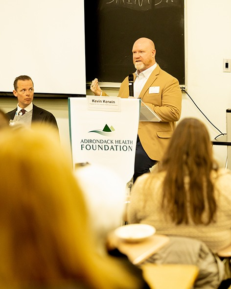 IHAUpstate's tweet photo. Rural healthcare takes a whole community. Last week, IHA President & CEO Kevin Kerwin keynoted the @AdirondackHealth Foundation's first Rural Health Symposium in Saranac Lake — 80+ leaders tackling workforce, access, and the future of rural care head-on. Proud to be part of this work. #RuralHealth