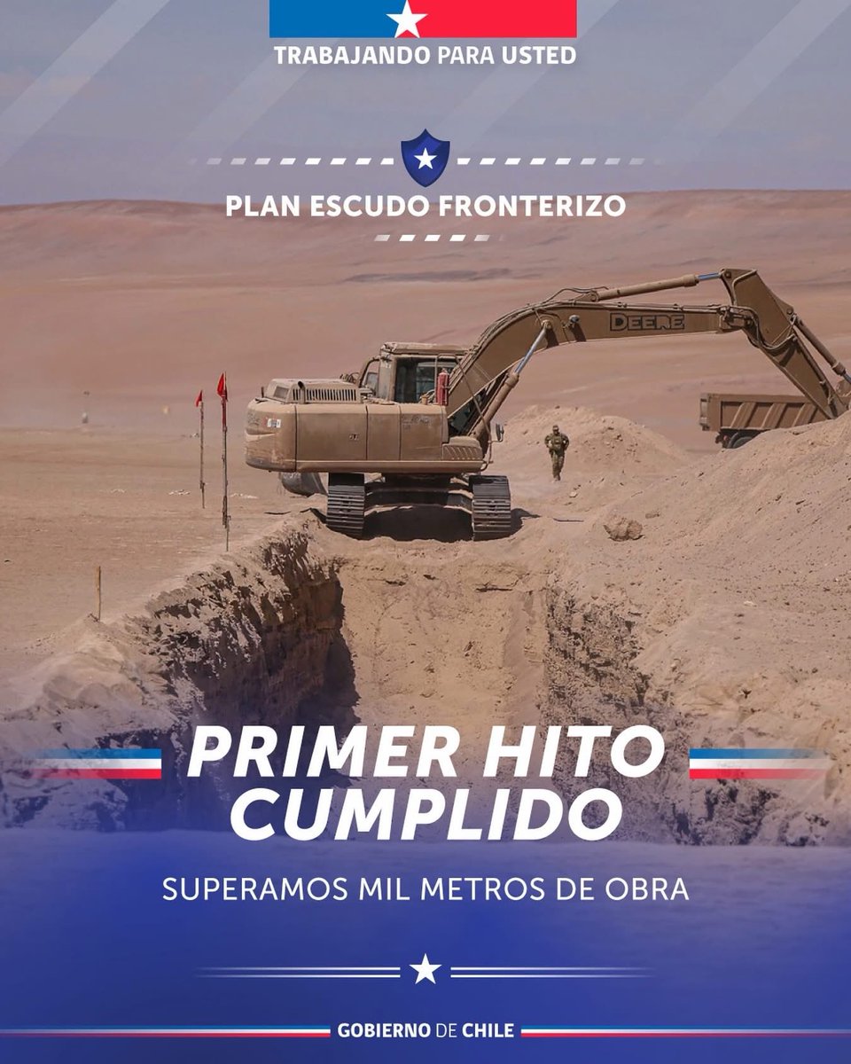 🤡 Tardaron 9 días para cubrir un kilómetro con zanja.

A este ritmo (y sin considerar particularidades de toda la zona) terminarían de cubrir toda la frontera norte en 25,4 años