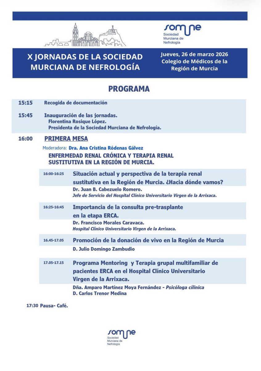 Sociedad Murciana de Nefrología (SOMUNE) tweet media