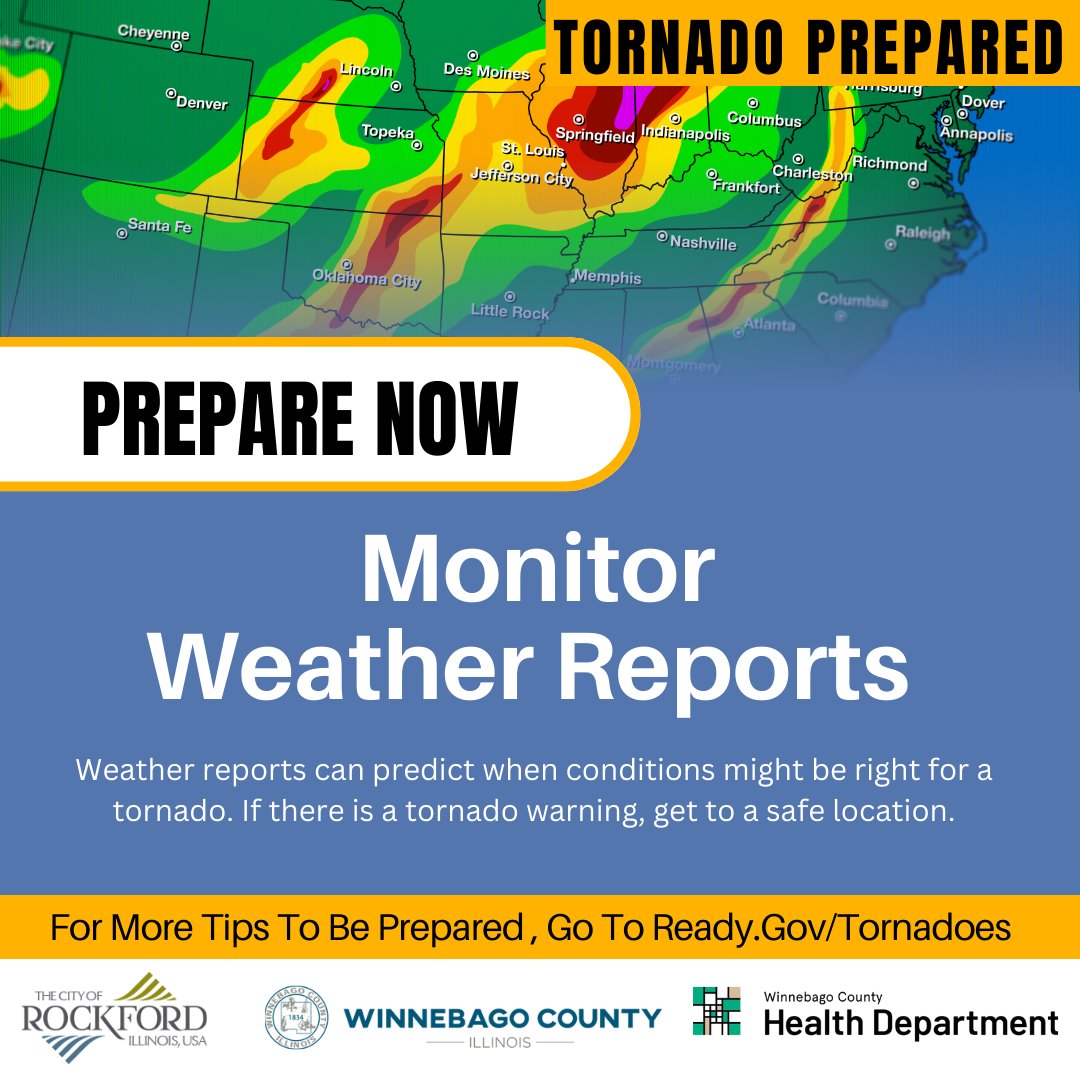 CVFPDInfo's tweet photo. During a tornado watch, pay attention to weather reports. Identify and practice going to a safe shelter with your family so that you’re prepared in the event of a tornado warning. 

For more tips to be prepared, visit https://t.co/jiFWL8S5V0 https://t.co/C7oZqDFnoP
