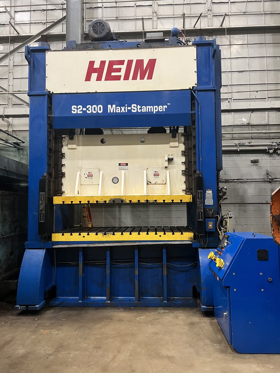 Who wouldn't want a 300 Ton Heim S2-300 Maxi Stamper Straight Side Double Crank Press?

UPM#11660

Call today! 248-268-1603
.
.
.
#universalpress #manufacturing #metalworking #metalstamping #keeponstamping