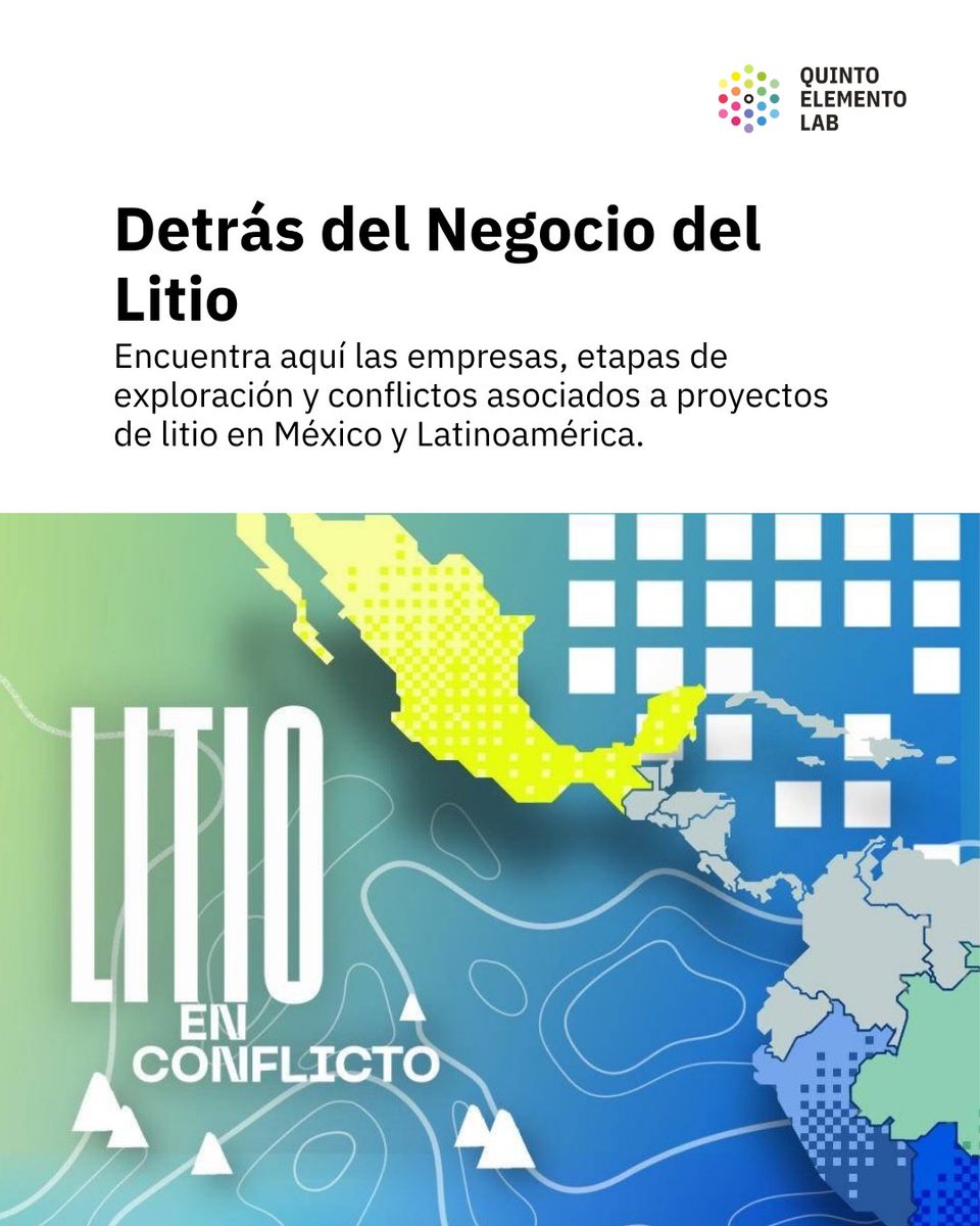 quintoelab's tweet photo. 🔎| ¿Quiénes están detrás de los proyectos de litio en en América Latina?

Para descubrirlo, cruzamos datos de 8 países y bolsas de valores de Toronto, Australia y Estados Unidos. 
➡️ https://t.co/9JgOtZf7O1

Este trabajo se realizó en colaboración con @CLIP_AmericaLat, @MongabayLatam, @quintoelab, Consenso, @laregionprensa, @reporterb, @RuidoRed, @ClimateTracking, @DialogueEarthES y @columbiajourn.