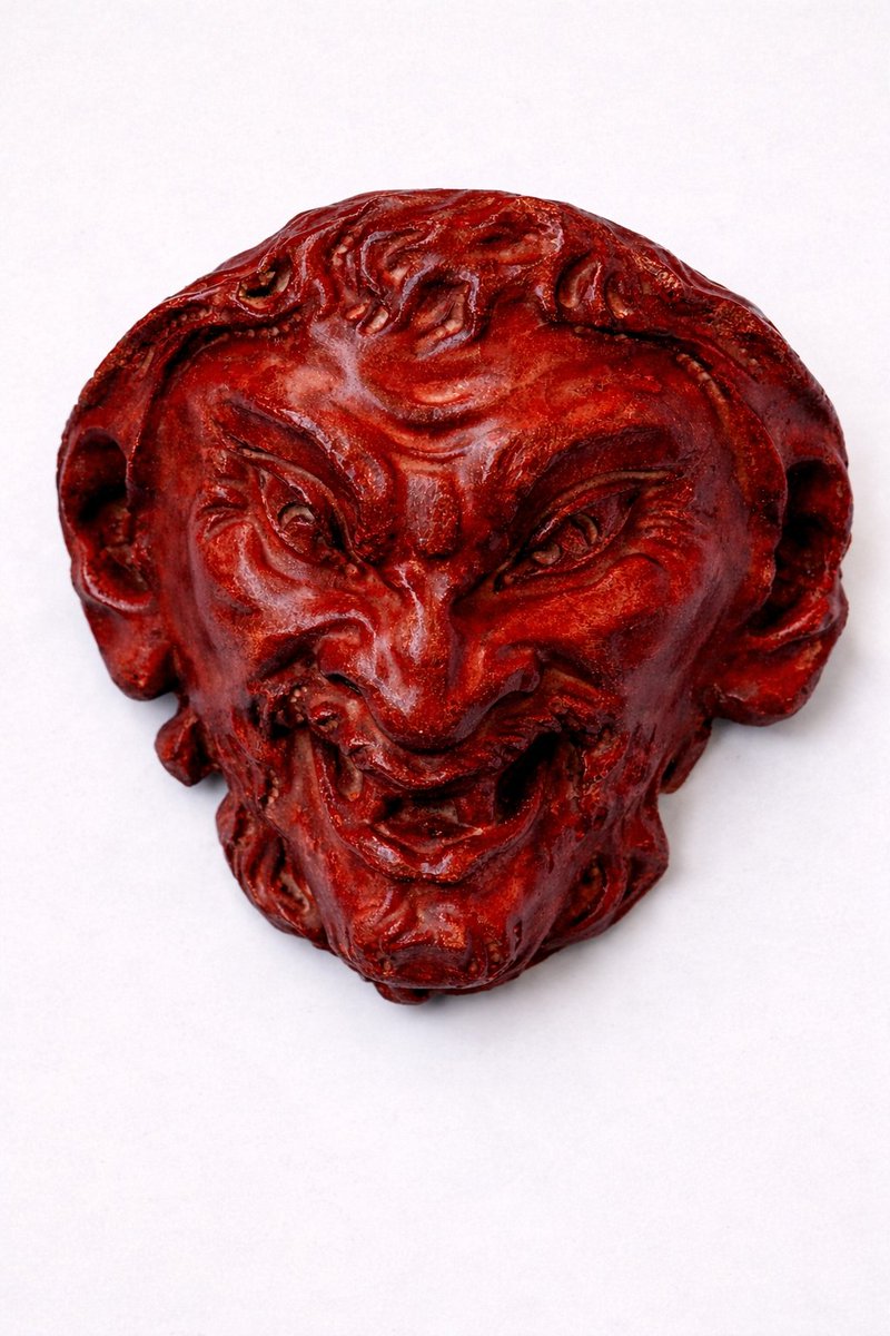 GabeColosimo's tweet photo. Reborn as it once was.  
This faun, inspired by the Head of a Faun, reveals the deep red “dragon’s blood” hidden beneath two centuries of patina.  
Not a reinterpretation — a memory resurfacing.  
🩸 Time covers. Art endures.  

#art #michelangelo #faun #renaissance #antique https://t.co/l8RUoYxjnt