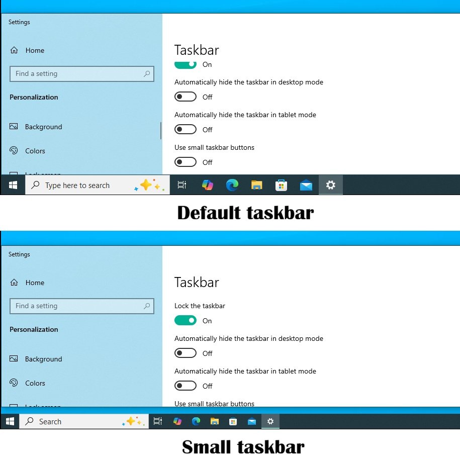 You can turn on smaller taskbar buttons in Windows 11 from Settings ...