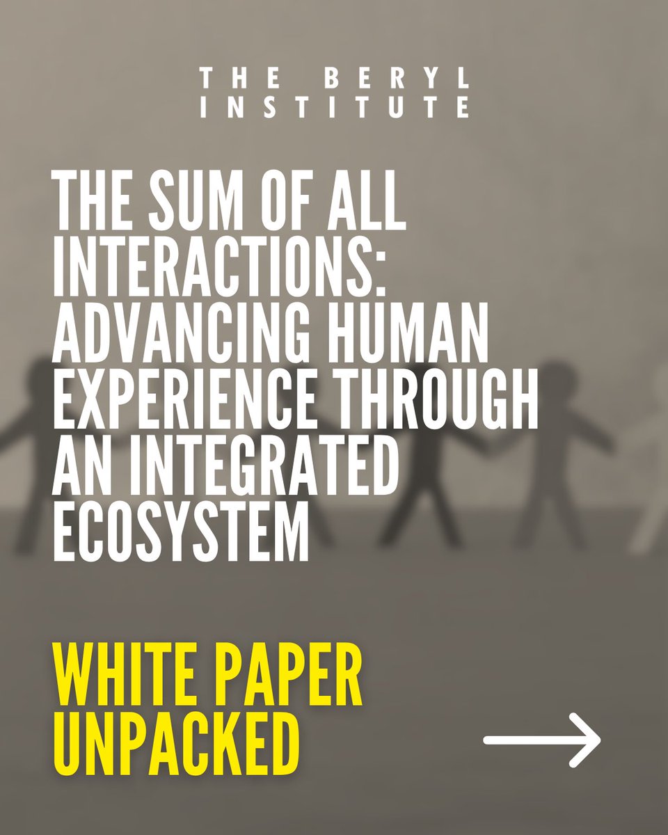 BerylInstitute's tweet image. Experience isn’t owned by one team, it’s an ecosystem.
Our new white paper explores how to move from siloed efforts to system-wide impact.
Download now: bit.ly/4d8jKOc
#PatientExperience #Healthcare #HumanExperience
