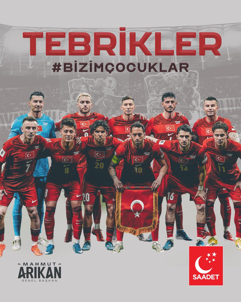 mahmutarikansp's tweet photo. Tebrikler #BizimÇocuklar

Dünya Kupası Elemeleri Yarı Finali'nde Romanya'yı mağlup ederek bizlere büyük bir gurur yaşatan ve adını finale yazdıran A Milli Futbol Takımımızı yürekten tebrik ediyorum. 🇹🇷

Dünya Kupası yolunda #BizimÇocuklar'a final maçında başarılar diliyorum.

@MilliTakimlar