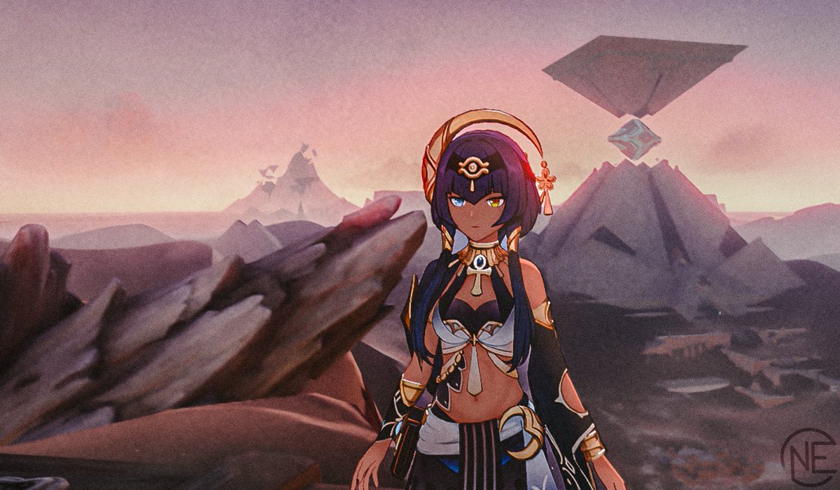 EckhardGraphics's tweet photo. Sunset over the sand... 💛

#GenshinImpact #GenshinCandace #SumeruDesert https://t.co/PnaOCJTjlR