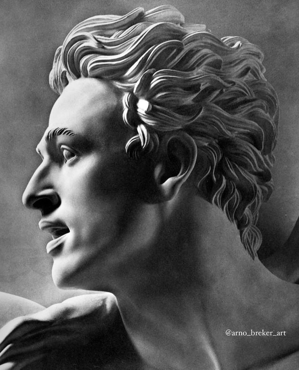 A detail of Apollo from the “APOLL UND DAPHNE” (APOLLO AND DAPHNE) relief sculpture, 1940. 

From the special edition of prints of Breker’s works ; Ewald König (ed.) - Arno Breker. Lichtbilder von Charlotte Rohrbach - 1943 

Photo © Charlotte Rohrbach

The nymph is chased by