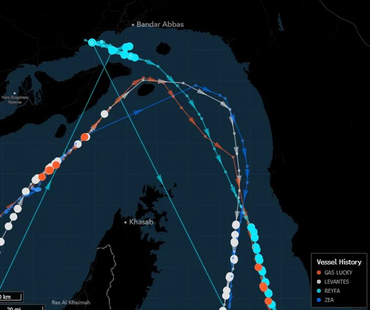 QuasarMarkets's tweet photo. JUST IN: Bloomberg tanker tracking shows no evidence of the 8 large oil tankers moving through the Strait of Hormuz, despite President Trump's claims. https://t.co/yPazCtnSCm