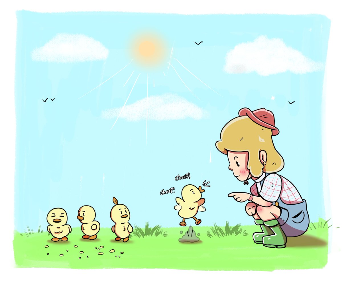 comix_in's tweet photo. Art  prompt - chicks 🐥🐥🐥
A nice small drawing. Easter vibes. 

#clipstudiopaint #illustration #art #digitalart #oc https://t.co/yv8uDj7yiz