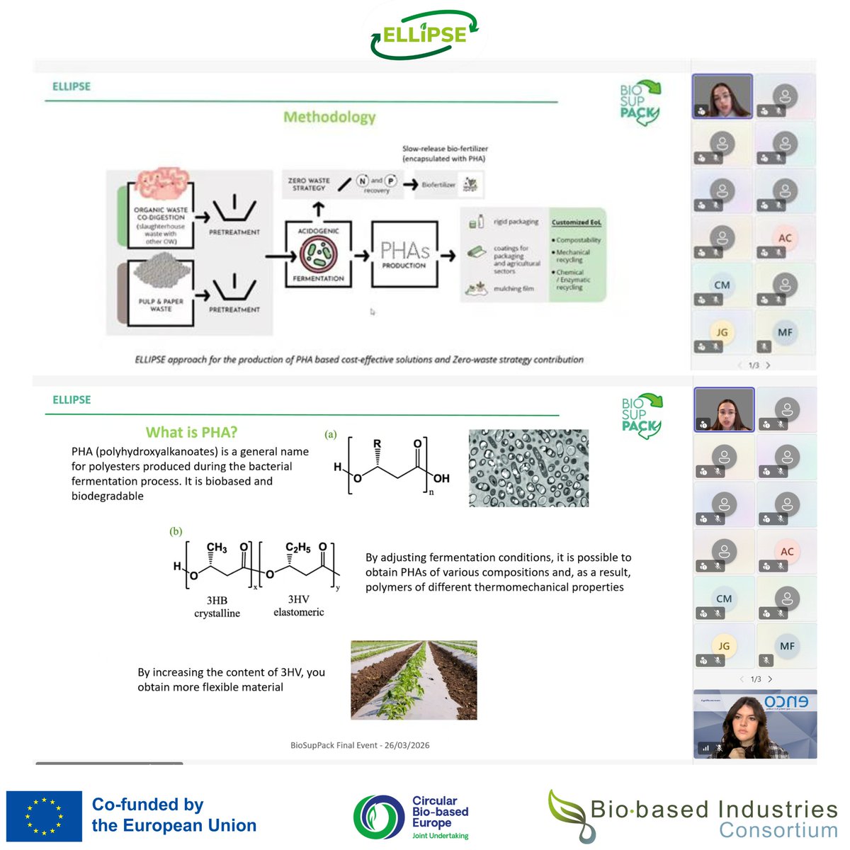 ELLIPSE_Project's tweet photo. ♻️ ELLIPSE at the @BioSupPack_BBI Final Event (26 March 2026)!Presented during “Collective Progress in Bio-Based Packaging” alongside #GRECO, @UPCYCLEplastics, &amp; #BIOMAC, showcasing advances in #BioBasedPackaging &amp; #Circularity.More info 👉 https://t.co/2eKQRjsJwJ https://t.co/jY8C12pGWA