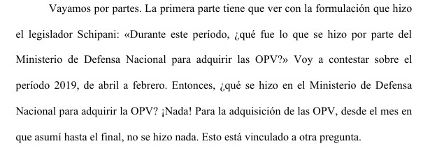 Su agravio habla de la debilidad de sus argumentos <a href="/JoseBayardi/">José "Pepe" Bayardi</a>.
Diría más,la debilidad de su gestión.
Pero lea la versión taquígrafica ,entre otras cosas lea su declaración de que NO HIZO NADA , que no tenía idea sobre la construcción de Patrulleras.
La Armada dijo lo