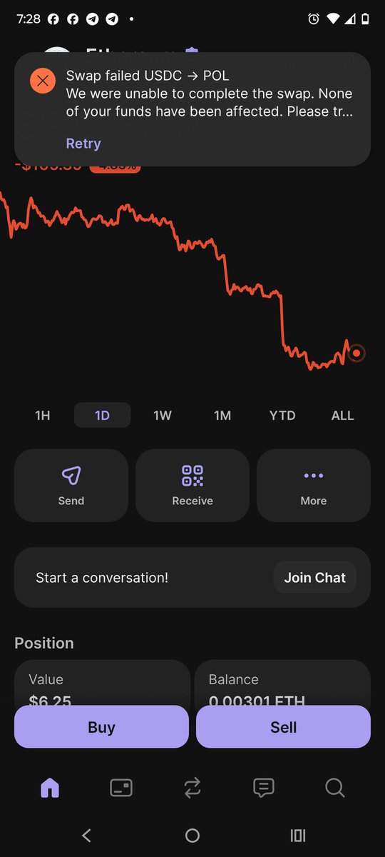YOLO_DOL0's tweet photo. @phantom Trades on Polygon network not working in Phantom.  The same token trades work fine on other platforms. https://t.co/tfwPMc6Xms