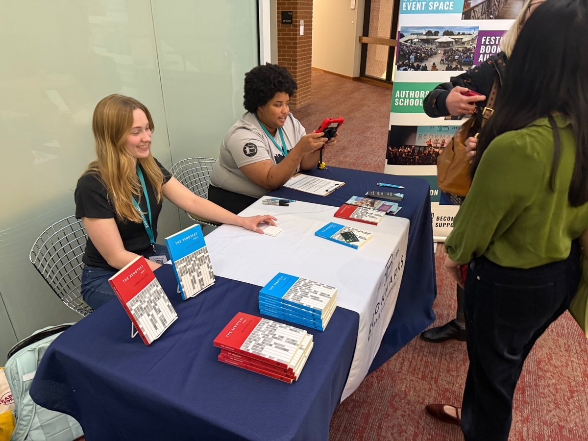 Thank you for a great talk, Dr. Christian Bök! Thanks to everyone who attended, to Hanes Gallery for a beautiful hosting space, and to Bookmarks for providing books and sending awesome volunteers for the book signing after the event.