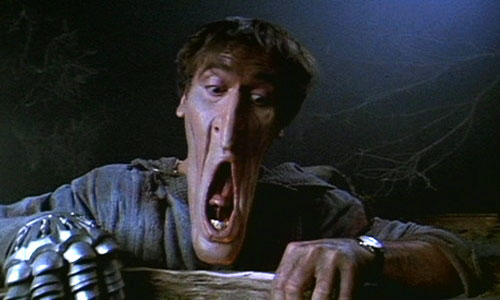 Why the long face? We have a review of the last film in the Evil Dead series #ArmyOfDarkness waiting for you at soundcloud.com/murmanproducti… or any podcast app under Golan-Globus Theater.