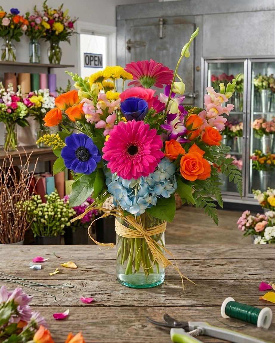 Stevesflowers's tweet image. A customer favorite heading out the door today!🩷🌿🏵️

Our "Techno Bloom" is a colorful bouquet sure to bring happiness for any occasion!😊

Shop in store or browse online: stevesflowers.com

#TechnoBloom #IndyFlorist #FloralDesign #StevesFlorist #Pendleton #Greenwood