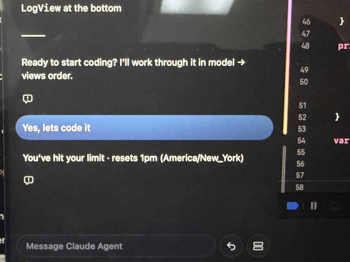Im addicted to the progress. But I’ve hit my limit 🫠
In the mean time, I’ll clean up the UI.

I’m mind blown at how a dummy like me can finally get an app together within <a href="/Xcode/">Xcode</a> with <a href="/Grok/">Grok</a> and <a href="/claudeai/">Claude</a>