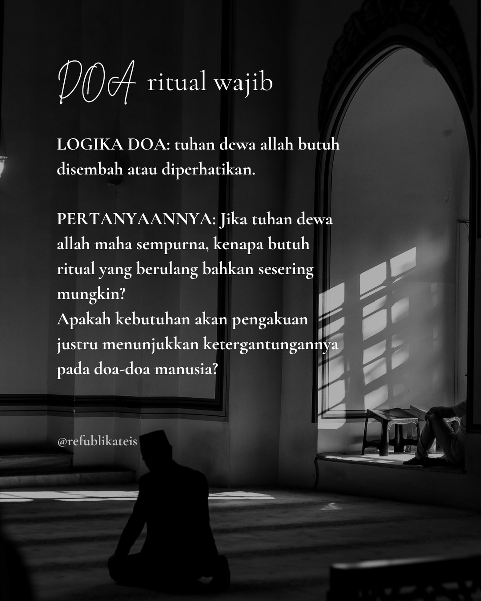 RefublikAteis's tweet photo. Efek dari doa dapat dijelaskan melalui mekanisme psikologis, seperti ketenangan, fokus, sugesti diri, atau efek mirip meditasi.

Namun, manfaat tersebut bersifat subjektif dan tidak dapat dijadikan bukti empiris atas keberadaan tuhan dewa allah. https://t.co/5dgSBSx9SV
