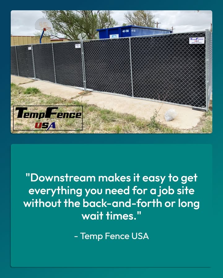 trydownstream's tweet photo. Downstream is proud to partner with Temp Fence USA, a trusted supplier committed to delivering reliable, high-quality temporary fencing solutions with speed and consistency.  

Interested in becoming a Downstream supplier?  
𝗟𝗲𝗮𝗿𝗻 𝗺𝗼𝗿𝗲 𝗮𝘁 https://t.co/ooP5XsuGNO https://t.co/Hkll6uu83s