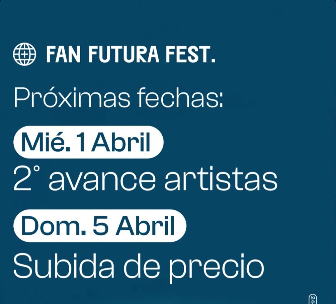 conciertosmur's tweet photo. El miércoles 1 de abril nuevo avance del @FanFutura #fanfutura #fanfuturafest!

#losalcazares #regiondemurcia #españa #información #conciertosmurciavalencia https://t.co/evsciXgAYm