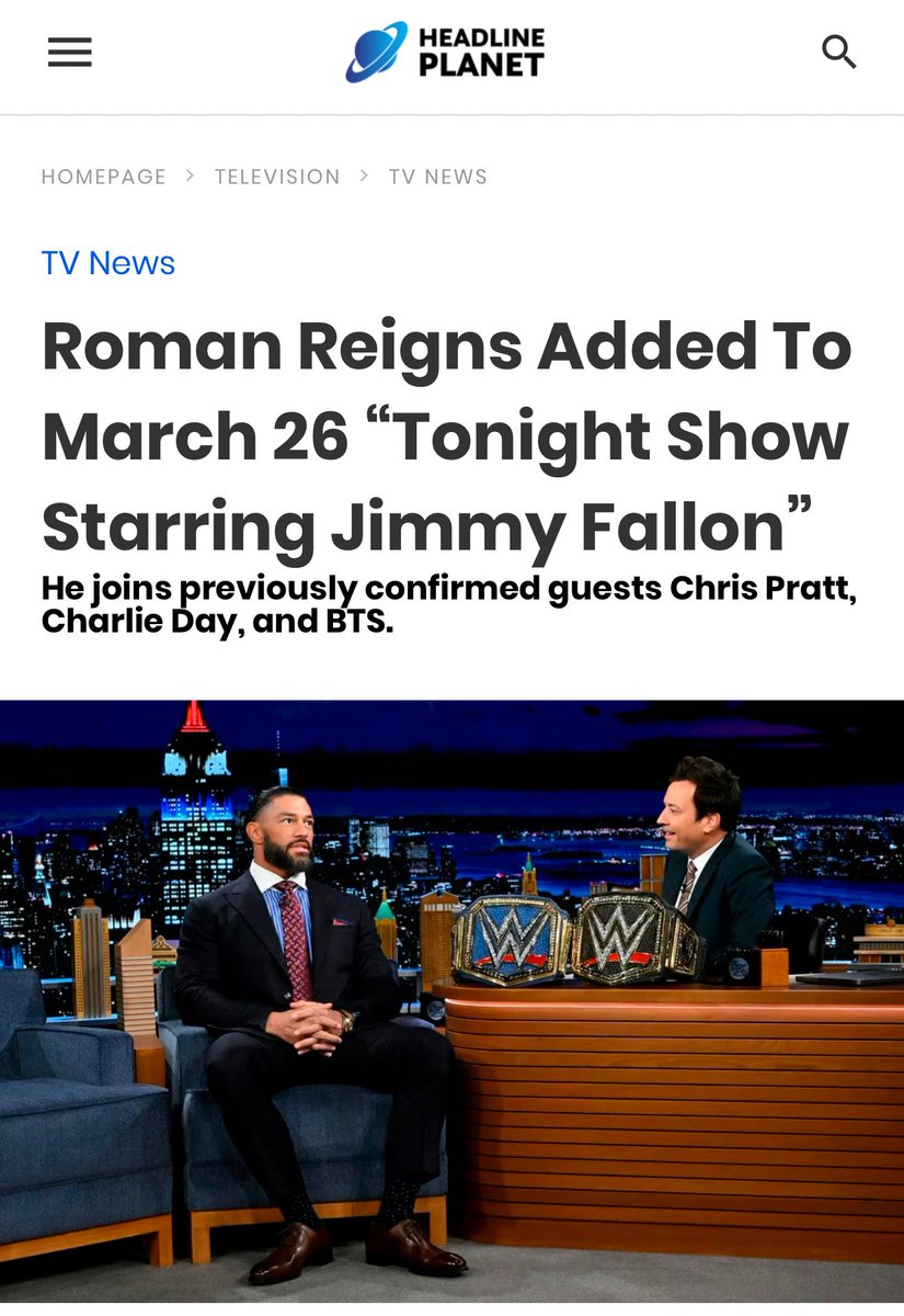 roman reigns will be on the tonight show with jimmy fallon?! ROMAN FC GET UPPPP