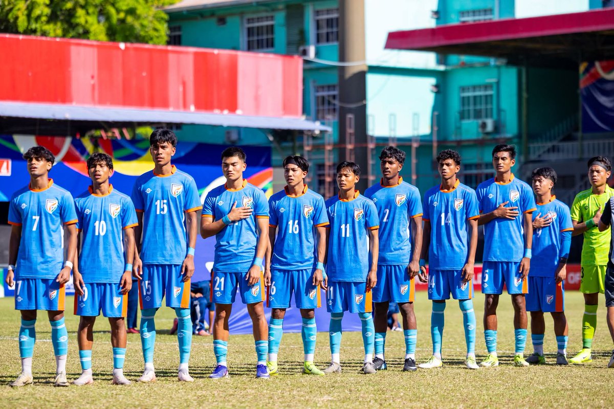Kol_Football's tweet image. SAFF U-20 Championship Maldives 2026

INDIA 3-0 PAKISTAN

Scorer: Vishal Yadav, Omang Dodum-2 (Pen)

#BlueColts #U20SAFF2026 #INDPAK #IndianFootball
[SAFF U-20 Championship, Indian Football]
Pic - South Asian Football Federation -SAFF