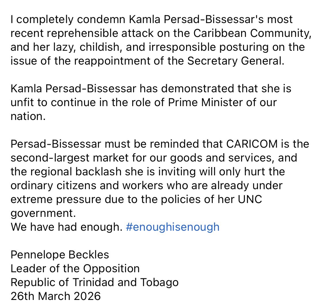 Pennelope Beckles MP tweet media