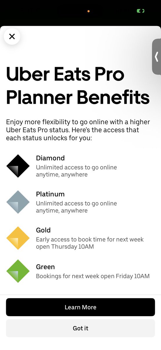 CurryFrom30GS's tweet photo. @Uber @Uber_Support The app says Platinum drivers can go online “anytime, anywhere.”

In NYC, that’s not true — and support told me to “disregard it” after I worked to reach Platinum based on that.

Filed a complaint with the NY Attorney General.

This is misleading to drivers. https://t.co/17z6OE2RIY