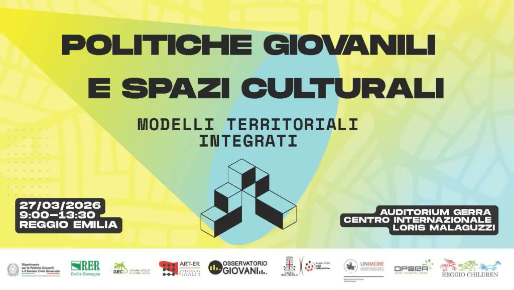 RegioneER's tweet photo. #Politiche giovanili. Spazi per le nuove #generazioni in Emilia-Romagna: a Reggio Emilia venerdì 27 marzo una riflessione sui nuovi modelli territoriali in regione. La #notizia 👉 https://t.co/CCmBdR0y4k https://t.co/mfuWogI8KC