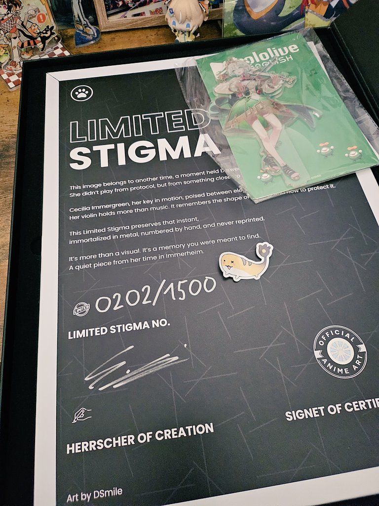 Meremoka's tweet photo. My first ever stigma!
And it is none other than the beautiful Cecilia Immergreen 💚

#Immergination https://t.co/nGAngnPwZU