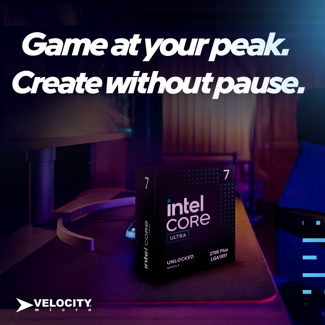 VelocityMicro's tweet image. The best gets even better. Get your @Intel #Core #200S Plus - Now available on all gaming and workstation systems velocitymicro.com/intel-core-ult…