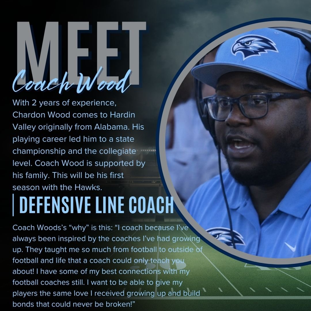 HVA_Football's tweet photo. Meet the Defensive Line coach for the Hawks this season:
Chardon Wood ❕This will be Coach Wood’s first season with the Hawks 🏈 https://t.co/XP2Pk5XLxs