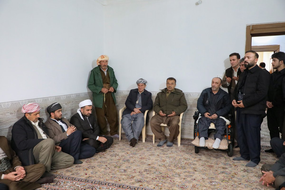forces_command's tweet photo. Today on , 26 March 2026, Lieutenant General #Sihad_Barzani, Commander of the #1st_Support_Forces_Command, attended the funeral ceremony of six heroic #Peshmergas who were martyred in an Iranian missile attack.
We pray for mercy upon the souls of the martyrs and extend our wishes for a swift and full recovery to the injured.