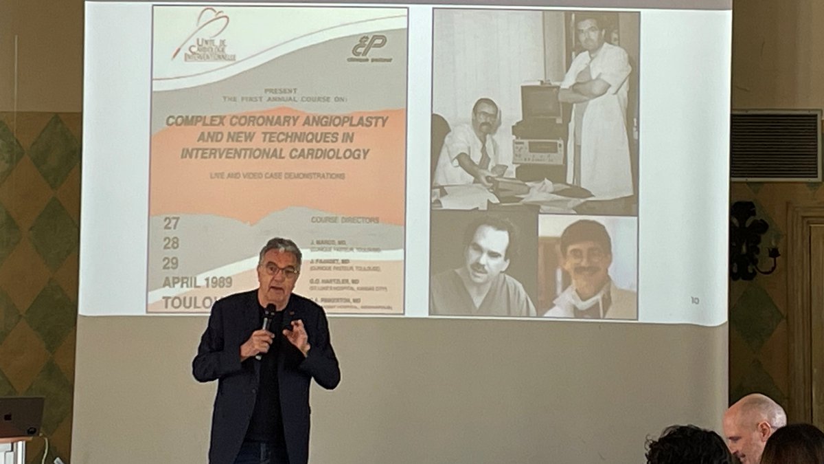 PCRonline's tweet image. 37 years of education in #interventionalcardiology! Happening in Paris as part of the preparation for #EuroPCR : the annual ViTAL meeting.

Jean Fajadet shares the foundational principles of the very first Course organised in Toulouse that have been part of the PCR philosophy