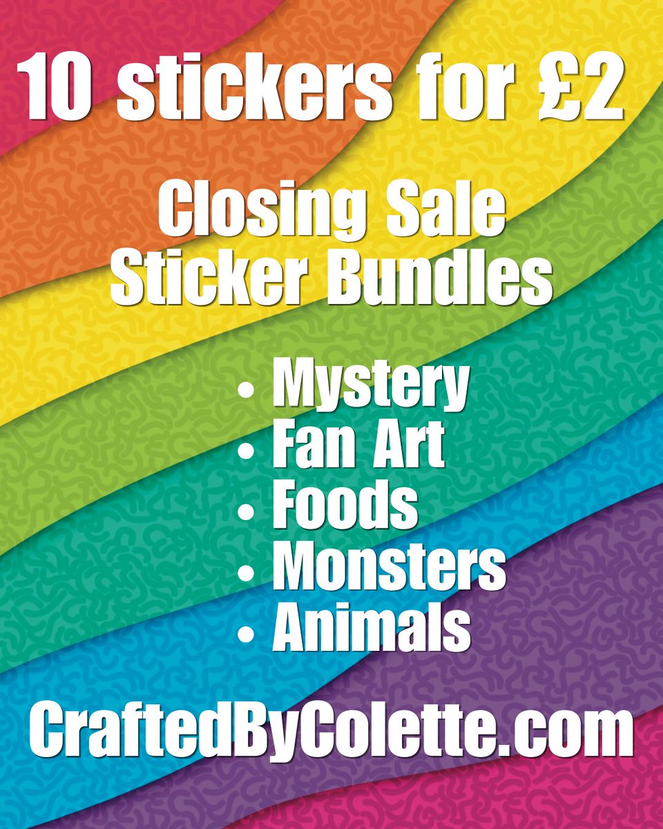 By_Colette's tweet photo. 10 die cut stickers for £2 is a ridiculous offer. 

Shop my closing sale at https://t.co/KETiGfhSqf https://t.co/B7IQJwjbfO