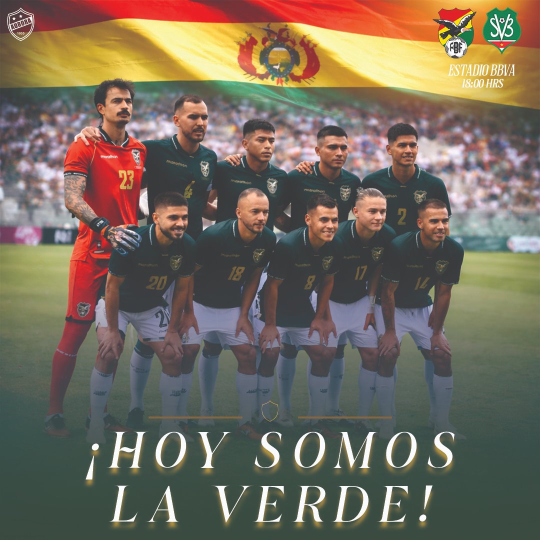 CDAuroraOficial's tweet image. 🔴🟡🟢HOY NOS UNE UN MISMO SENTIR🔴🟡🟢
💪Hoy, más que un partido, nos jugamos la vida 🤝Hoy todos somos la rojo, amarillo y verde⚽
#VamosBolivia #VamosLaVerde #Repechaje