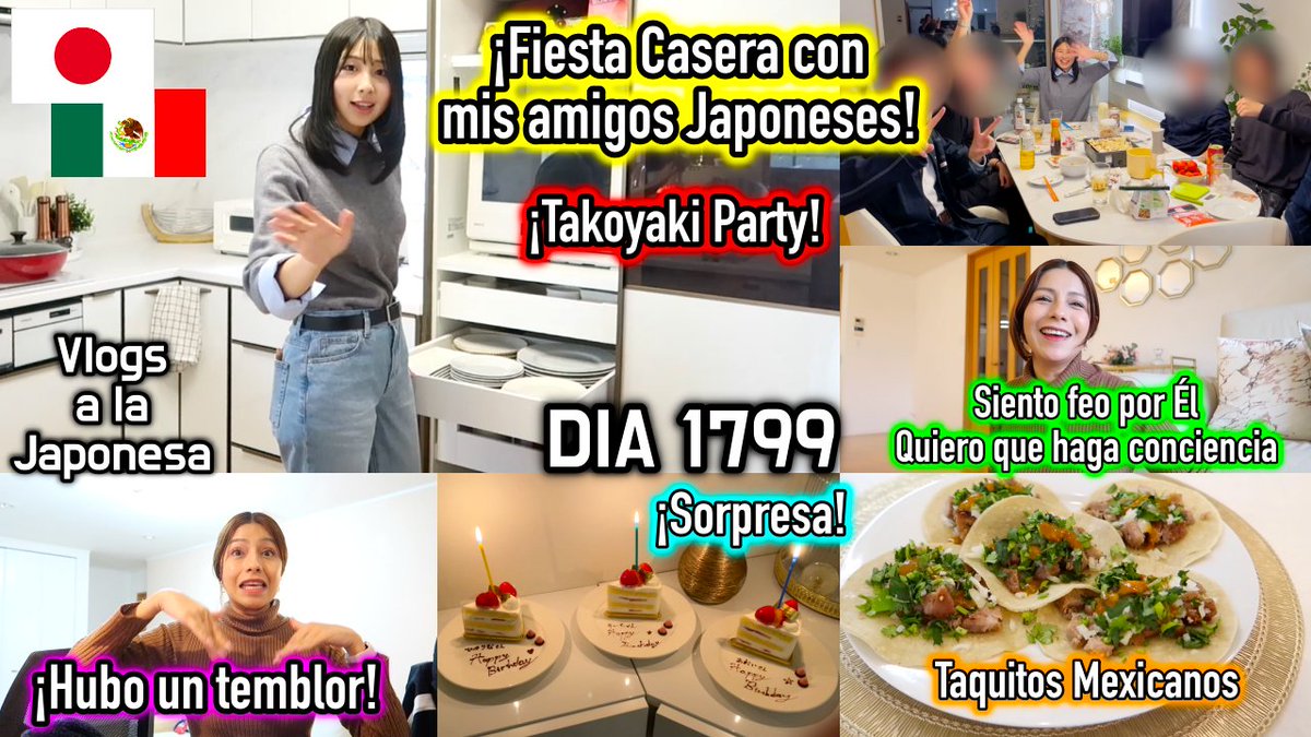 SanRuti's tweet image. Amigos un poco mas tarde de lo normal pero listísimo el VIDEO NUEVO en el Canal, espero que les guste mucho.

✨¡Fiesta Casera con sus amigos! 🇯🇵 SORPRESA 🎉+ La esta PSANDO MAL 😩 JAPÓN - Ruthi San ♡✨

🔛 youtu.be/YuzH4QFCQk0

#japon #vlogs #vidadiaria #familia #hogar