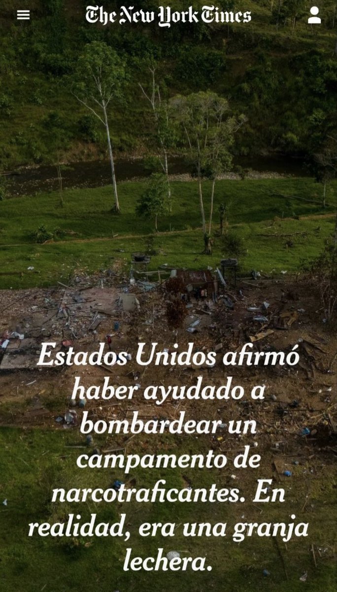 MoniPalaciosZ's tweet photo. ¿A quién le creemos: al New York Times o a Daniel Noboa?

Usted y su gobierno siguen mintiéndole al país sobre la supuesta “lucha contra el narco”. Tuvo que venir el New York Times para evidenciar lo que todos sospechábamos: en vez de combatir al crimen organizado, usted lo protege con falsos positivos.

El mundo entero ya lo sabe: Nunca se bombardeó un campamento de narcotraficantes; lo que destruyeron fue una finca lechera de campesinos humildes. Sus bombas solo mataron cerdos, vacas y gallinas, dejando sin sustento a familias trabajadoras.

Pero lo más grave: campesinos golpeados, torturados y amenazados para que no hablen. Eso es terrorismo de Estado contra su propio pueblo, contra los más débiles.

Basta de montajes, señor Noboa. Exigimos verdad, justicia y reparación para los campesinos de San Martín, provincia de Sucumbíos. Usted y sus ministros tendrán que dar la cara.

#NosGobiernanDelincuentes
#NarcoDictadura
#FalsosPositivosNoboa