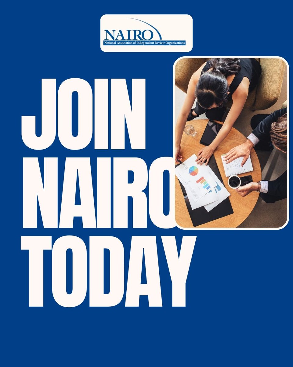 Advance your influence in the healthcare review industry with NAIRO. Membership provides access to regulatory insights, best practices, and a network of leaders committed to excellence.
Join today: bit.ly/4pTL5Xx

#NAIRO2026 #IndustryLeaders
